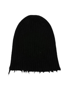 Ребристая шапка-бини с бахромой, черный Uma wang