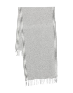 Полосатый шарф с бахромой, серый Brunello cucinelli