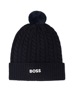 Шапка бини фактурной вязки, синий Boss kidswear