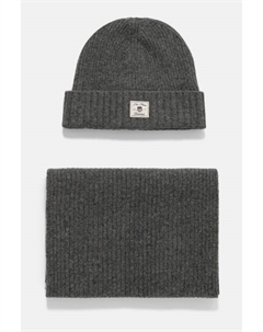 Шерстяная шапка и шарф, серый Gant