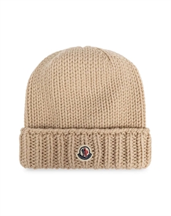 Шапка бини с нашивкой-логотипом, нейтральный Moncler enfant