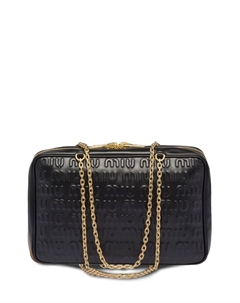 Сумка с тисненым логотипом, черный Miu miu