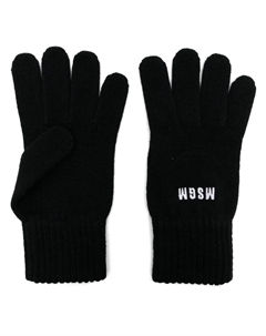 Трикотажные перчатки с вышитым логотипом, черный Msgm
