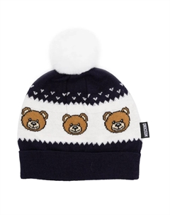 Шапка бини Leo Teddy, синий Moschino kids