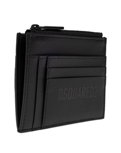 Картхолдер на молнии с логотипом, черный Dsquared2