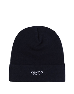 Шапка бини с вышитым логотипом, синий Kenzo kids