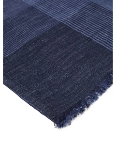 Шарф из смесового шелка в клетку, синий Brunello cucinelli