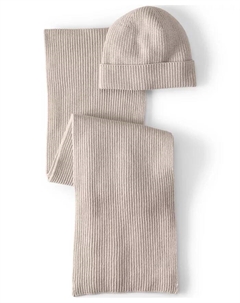 Набор "Drifter": шарф и шапка, коричневый/бежевый Lands' end