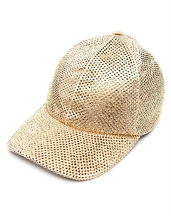 Бейсболка с кристаллами, золотой Prada