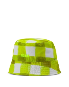 Панама с вышитым логотипом в клетку, желтый Msgm
