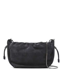 Сумка через плечо с цепочным ремешком и завязкой, синий Brunello cucinelli