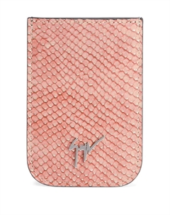 Картхолдер Albert с тиснением под кожу змеи, розовый Giuseppe zanotti