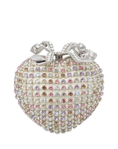 Клатч, украшенный кристаллами, серебяный Self-portrait