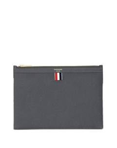 Прямоугольный клатч из зернистой кожи, серый Thom browne
