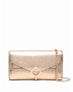 Клатч с эффектом металлик, золотой Sandro