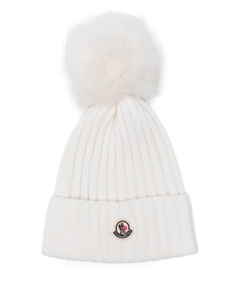 Ребристая шапка с помпоном, нейтральный Moncler