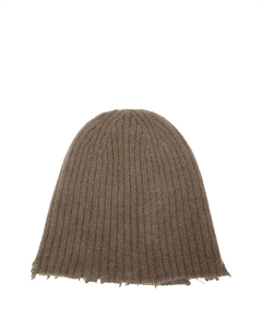 Шапка бини с бахромой и ребристой отделкой, нейтральный Uma wang