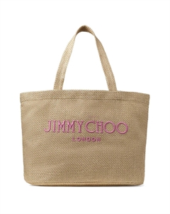 Сумка-тоут с вышитым логотипом, коричневый Jimmy choo