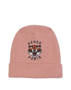 Шапка бини с вышивкой Tiger, розовый Kenzo kids