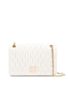 Стеганая сумка через плечо, белый Miu miu