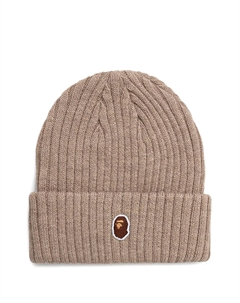 Шапка бини Ape Head в рубчик, нейтральный A bathing ape®
