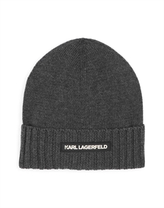 Шапка бини с вышитым логотипом, серый Karl lagerfeld kids