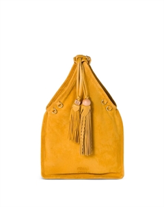 Сумка-тоут с кисточкой, желтый Miu miu