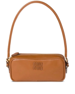 Мини-сумка с логотипом, коричневый Miu miu