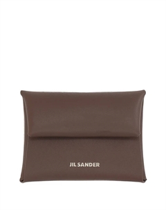 Складной кожаный картхолдер, коричневый Jil sander