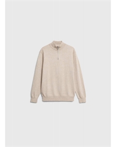 Свитер с воротником на молнии для мальчиков, Бежевый Ostin