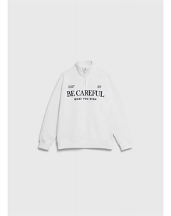 Свитшот с воротником-стойкой для девочек, Белый Ostin