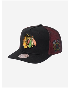 Бейсболка с сеточкой MITCHELL NESS HT11504-CBHBLCK Chicago Blackhawks NHL (черный), Черный Mitchell and ness