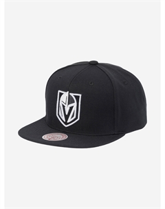 Бейсболка с прямым козырьком MITCHELL NESS HS8546-VGKBLCK Vegas Golden Knights NHL (черный), Черный Mitchell and ness