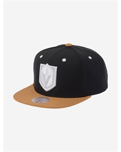 Бейсболка с прямым козырьком MITCHELL NESS HS11182-VGKBLCK Vegas Golden Knights NHL (черный), Черный Mitchell and ness