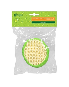 Мочалка из сизаля, объемная, овальная с хлопком Банные штучки