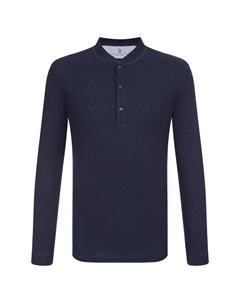 Лонгслив-хенли из хлопка и шелка Brunello cucinelli