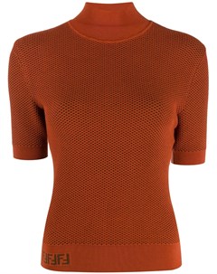 Fendi сетчатый пуловер с логотипом 40 коричневый Fendi