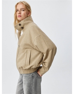 Полупальто оверсайз из драпа с содержанием шерсти Sela