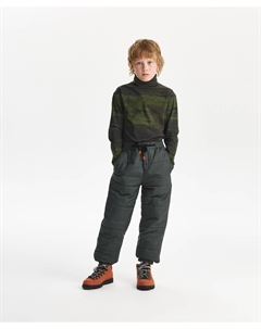 Брюки-джоггеры для мальчика утепленные стеганые из плащовки темно-зеленые Gulliver