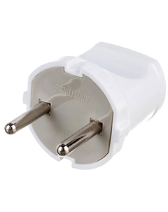 Вилка SBE-10-P04-w прямая без заземления белая 10А 250В (1/60) Smartbuy