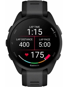 Часы Garmin Forerunner 165 010-02863-20 43мм, серый ремешок, черные