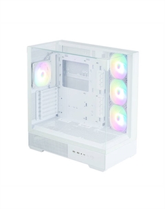 Корпус ATX P40 Prism Plus White без БП, боковая панель из закалённого стекла, 2*USB 3.0, USB Type-C Zalman