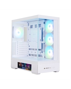 Корпус ATX P40 DS White без БП, боковая панель из закалённого стекла, 2*USB 3.0, USB Type-C Zalman