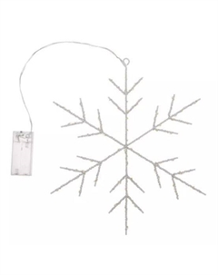 Гирлянда NEON-NIGHT 501-056 снежинка подвесная на металлическом каркасе 30 см, 84 LED, теплый белый, питание 2хАА (не в комплекте) Neon-night