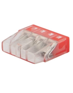 Клемма 07-3218-20 с пастой СМК 2273-244, 4-проводная 0.5-2.5 мм2, прозрачная, блистер Rexant