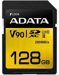Карта памяти 128GB ASDX128GUII3CL10-C SDXC UHS-II U3 Class10 290/260MB/s Adata