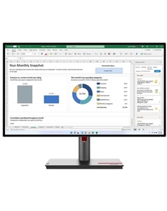 Монитор 27" ThinkVision P27h-30 63A1GAT1UK 2560x1440 LED, 16:9, IPS, 350cd, 1000:1, 178/178, 6ms, DVI, HDMI, HAS, Piv, 60Hz0 DP, USB, черный Lenovo