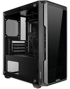 Корпус mATX CL590 без БП, боковая и фронтальная панель из закалённого стекла, 2*USB 2.0, USB 3.0 Ginzzu