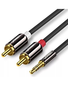 Кабель AV116 10583_ 3.5mm Male to 2RCA Male Cable. Длина: 1,5м. Цвет: черный Ugreen