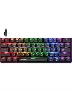 Клавиатура проводная Consul GK-220 RU Rainbow, 61 кнопка, крас.свитчи Defender